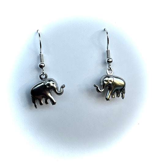 Little Gray Elephant Earrings